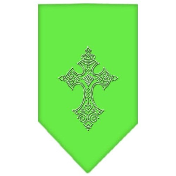 Unconditional Love Cross Rhinestone Bandana Lime Green Large UN852113